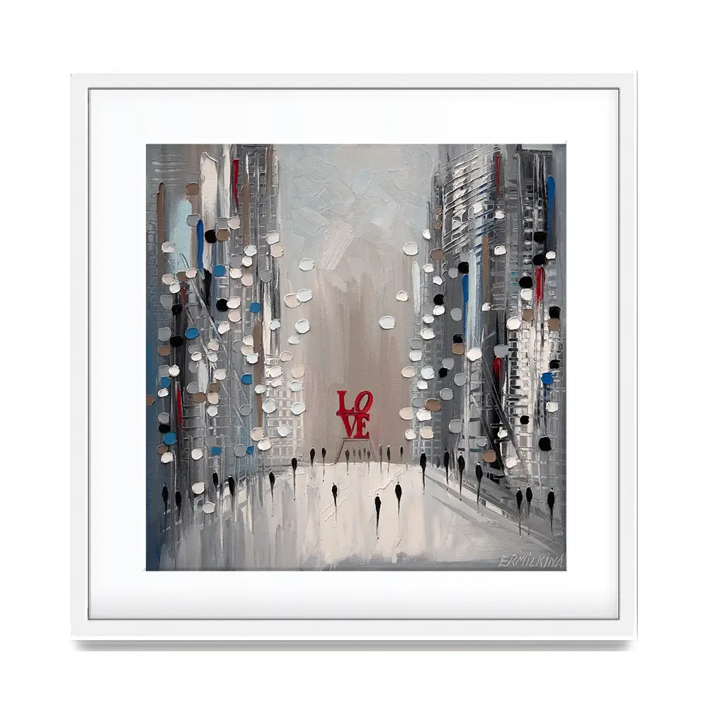 Grey City Love Square Framed Art Print Grey City Love Square Framed Art Print wall art product Ekaterina Ermilkina