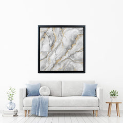 Grey Marble Square Canvas Print wall art product wacomka / Shutterstock