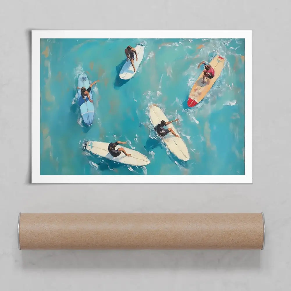 Group Of Surfers Art Print Group Of Surfers Art Print wall art product NiniArt - Independent