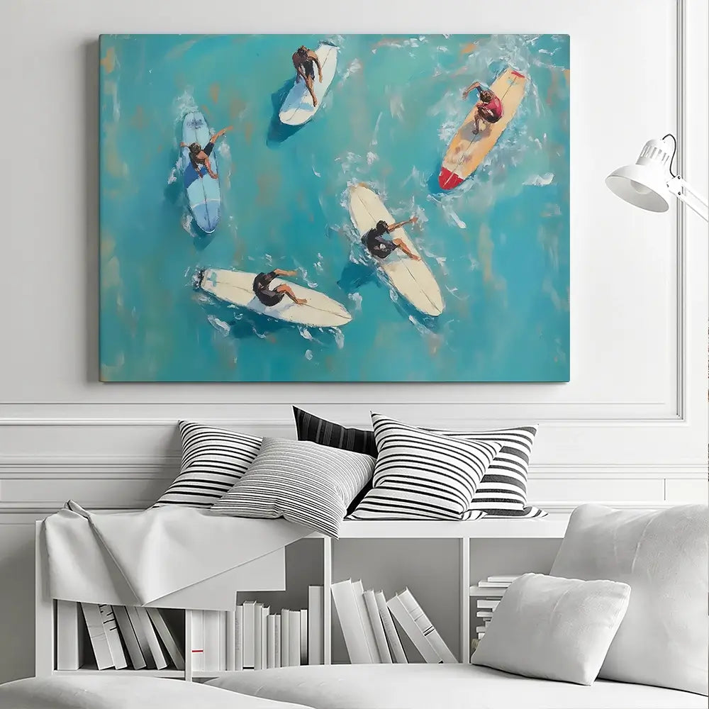 Group Of Surfers Canvas Print Group Of Surfers Canvas Print wall art product NiniArt - Independent