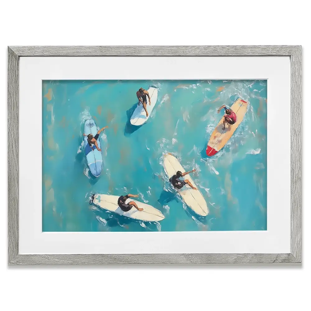 Group Of Surfers Framed Art Print Group Of Surfers Framed Art Print wall art product NiniArt - Independent