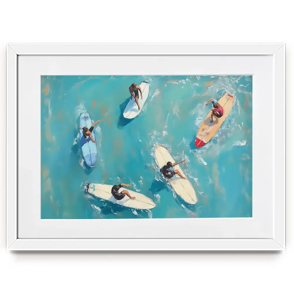 Group Of Surfers Framed Art Print Group Of Surfers Framed Art Print wall art product NiniArt - Independent