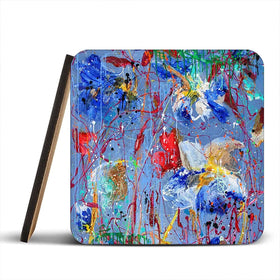 Growing In Blue Coaster Set Growing In Blue Coaster Set wall art product Studio Paint-Ing
