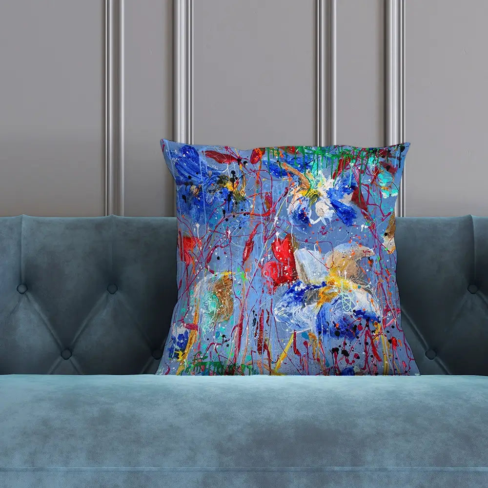 Growing In Blue Cushion Growing In Blue Cushion wall art product Studio Paint-Ing