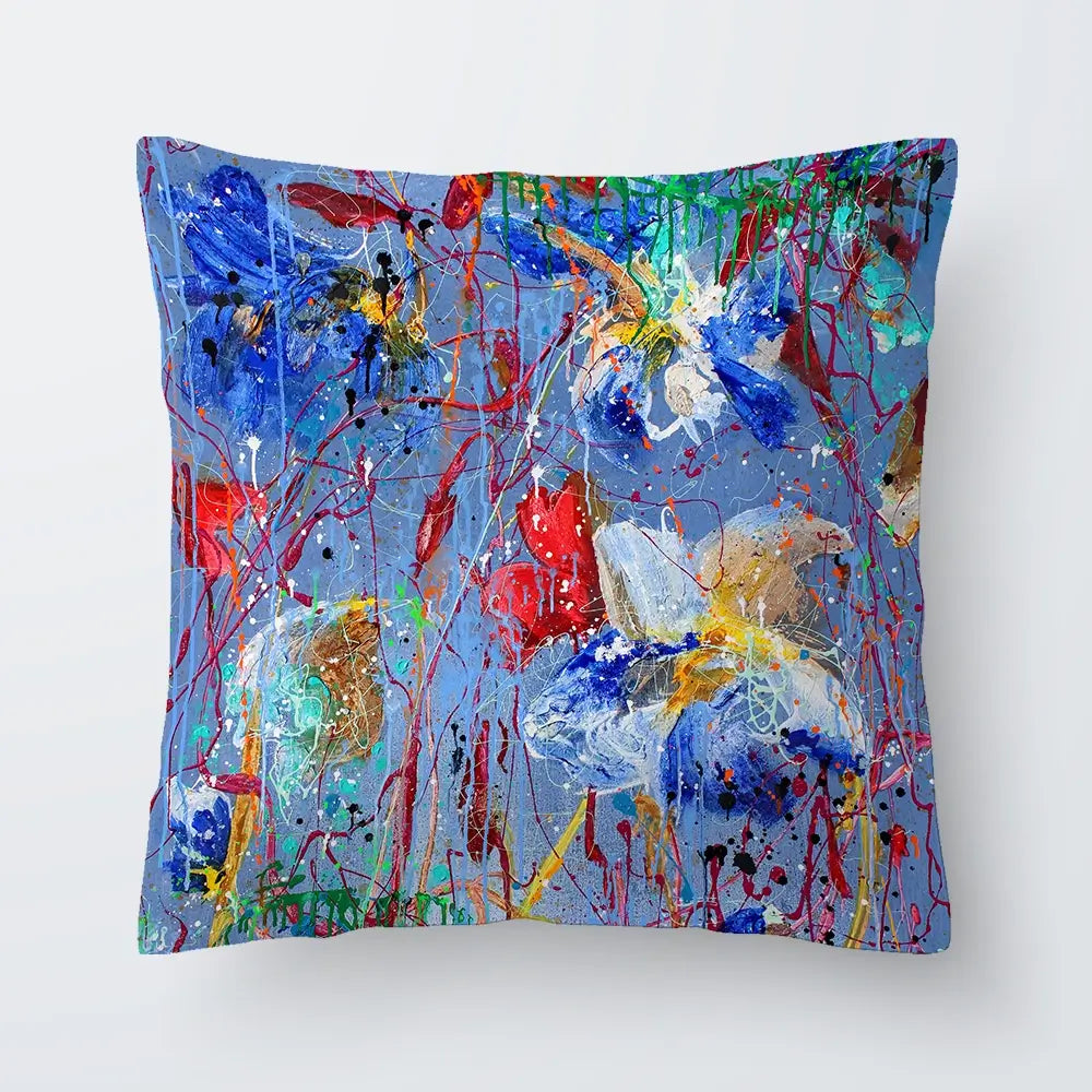 Growing In Blue Cushion Growing In Blue Cushion wall art product Studio Paint-Ing