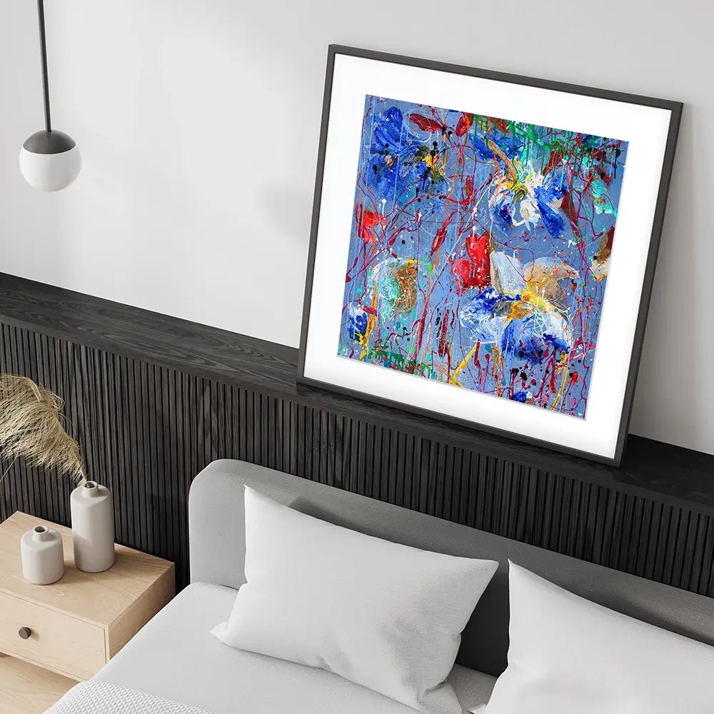 Growing In Blue Framed Art Print Growing In Blue Framed Art Print wall art product Studio Paint-Ing