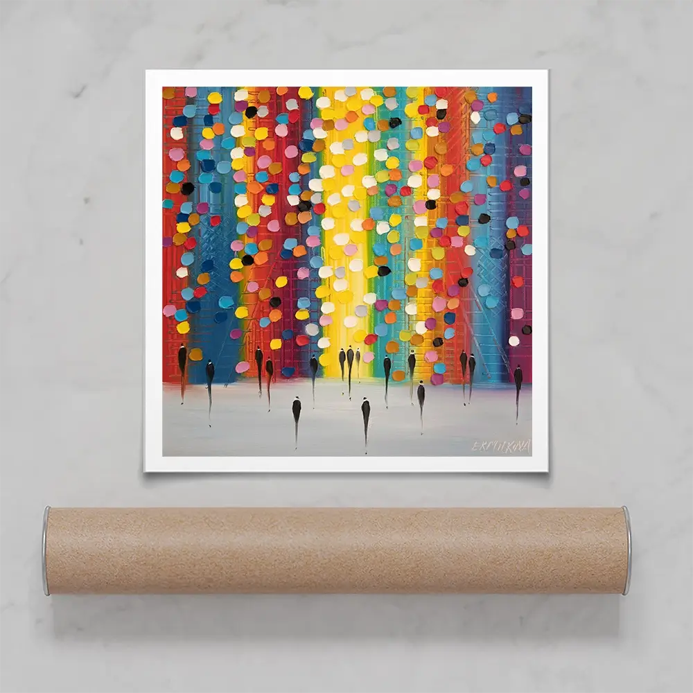 Happy Afternoon Square Art Print Happy Afternoon Square Art Print wall art product Ekaterina Ermilkina