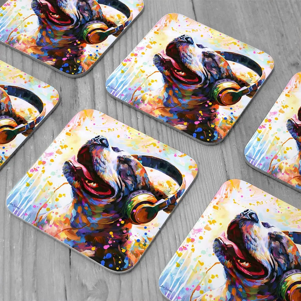 Happy Beats Coaster Set Rainbow Soul Tree Coaster Set | Rainbow Soul Tree Art Coasters wall art product Leon Devenice