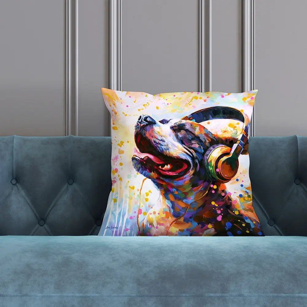 Happy Beats Cushion Happy Beats Cushion wall art product Leon Devenice