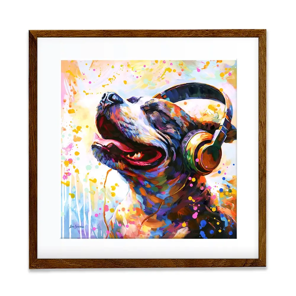 Happy Beats Square Framed Art Print Happy Beats Square Framed Art Print wall art product Leon Devenice