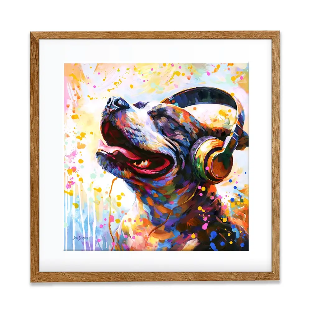 Happy Beats Square Framed Art Print Happy Beats Square Framed Art Print wall art product Leon Devenice