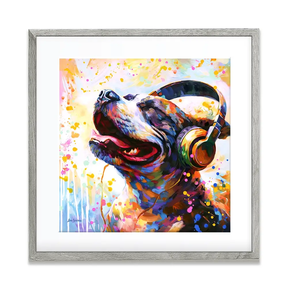 Happy Beats Square Framed Art Print Happy Beats Square Framed Art Print wall art product Leon Devenice