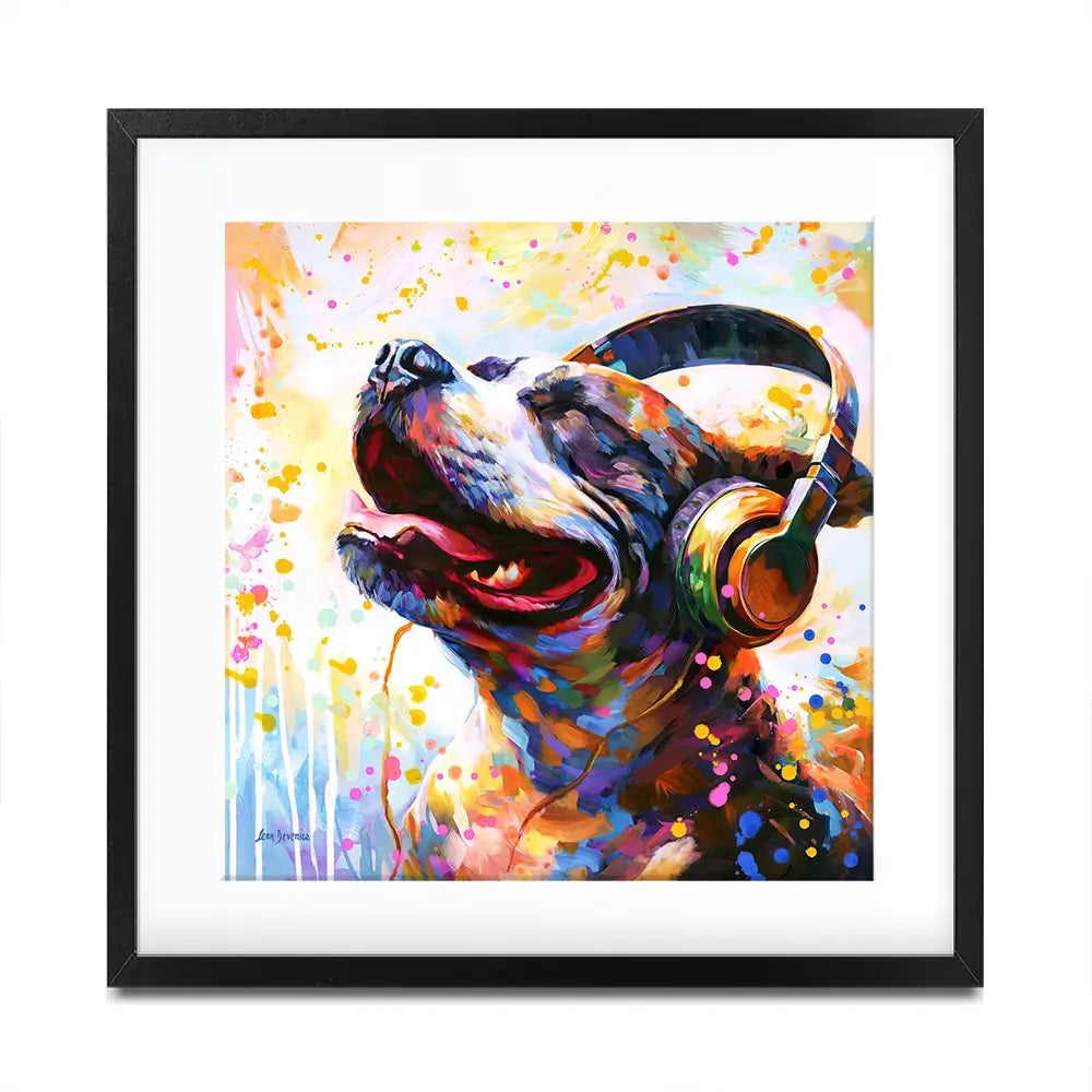 Happy Beats Square Framed Art Print Happy Beats Square Framed Art Print wall art product Leon Devenice