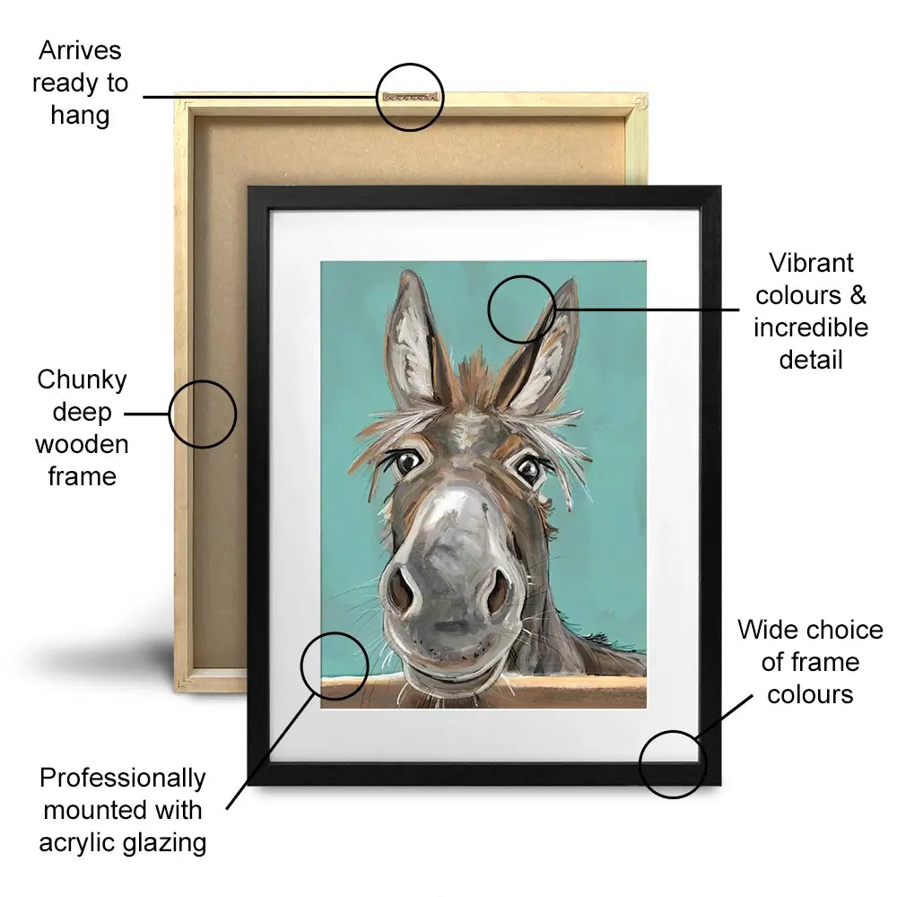 Happy Donkey Framed Art Print Happy Donkey Framed Art Print wall art product D Mosconi
