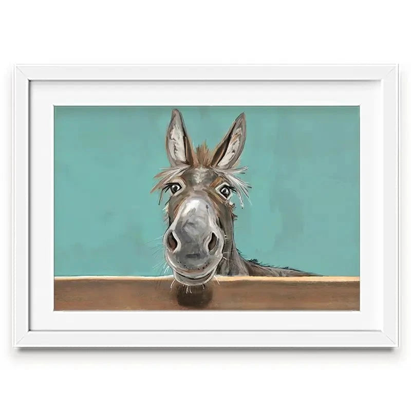 Happy Donkey Landscape Framed Art Print Happy Donkey Landscape Framed Art Print wall art product D Mosconi