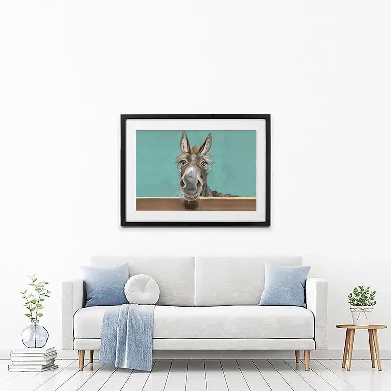 Happy Donkey Landscape Framed Art Print Happy Donkey Landscape Framed Art Print wall art product D Mosconi