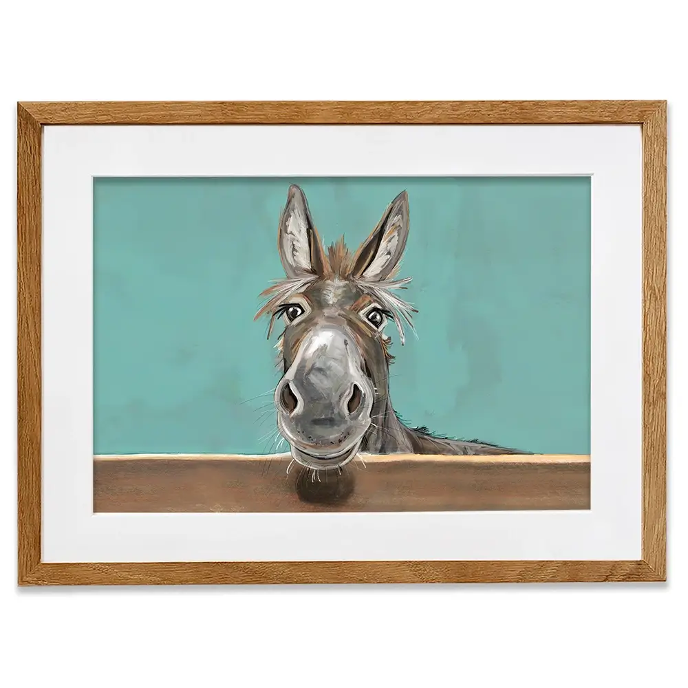 Happy Donkey Landscape Framed Art Print Happy Donkey Landscape Framed Art Print wall art product D Mosconi