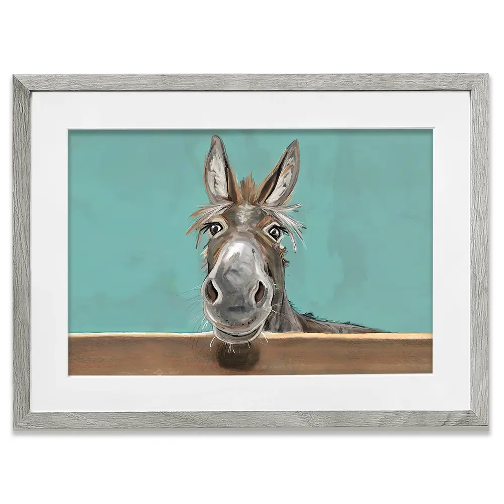 Happy Donkey Landscape Framed Art Print Happy Donkey Landscape Framed Art Print wall art product D Mosconi