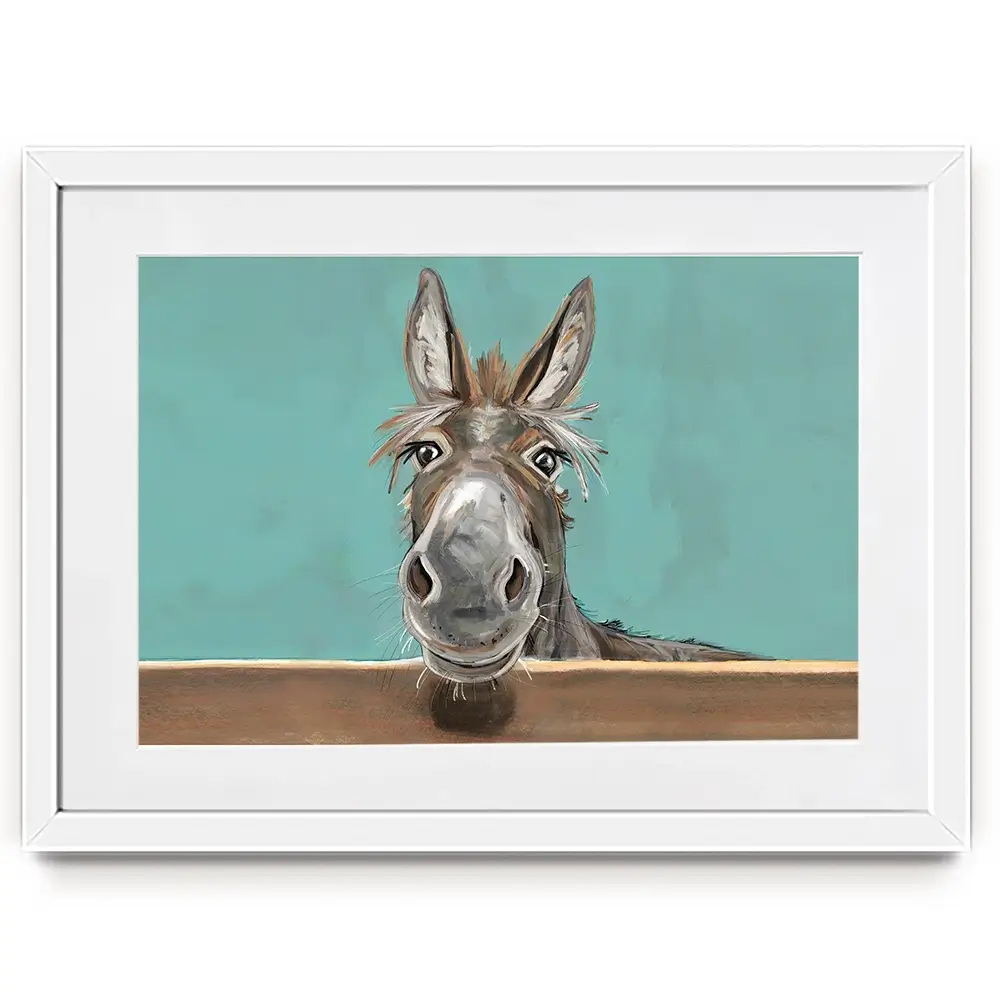 Happy Donkey Landscape Framed Art Print Happy Donkey Landscape Framed Art Print wall art product D Mosconi