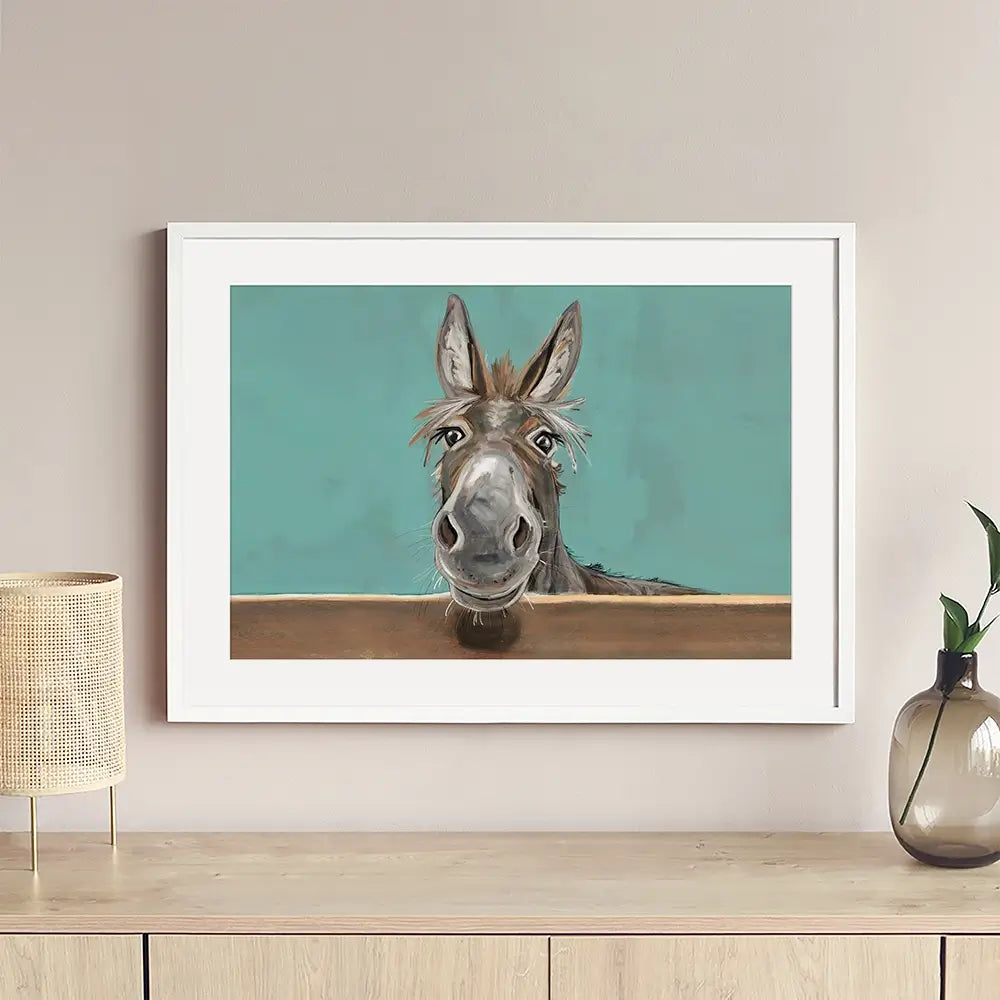 Happy Donkey Landscape Framed Art Print Happy Donkey Landscape Framed Art Print wall art product D Mosconi