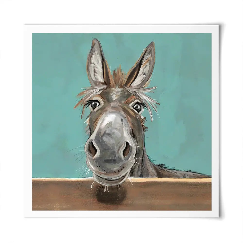 Happy Donkey Square Art Print Happy Donkey Square Art Print wall art product Independent