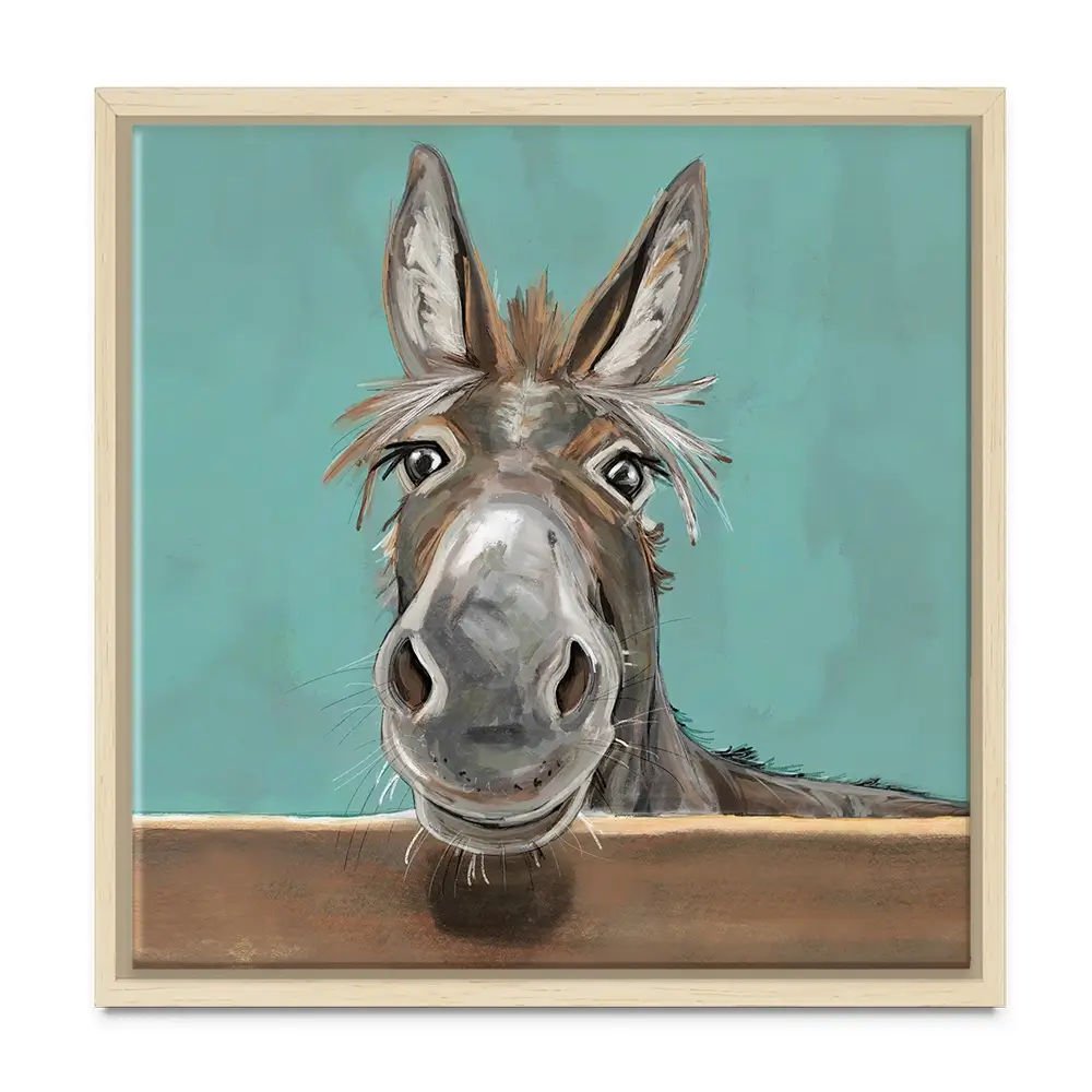 Happy Donkey Square Canvas Print Happy Donkey Square Canvas Print wall art product Independent