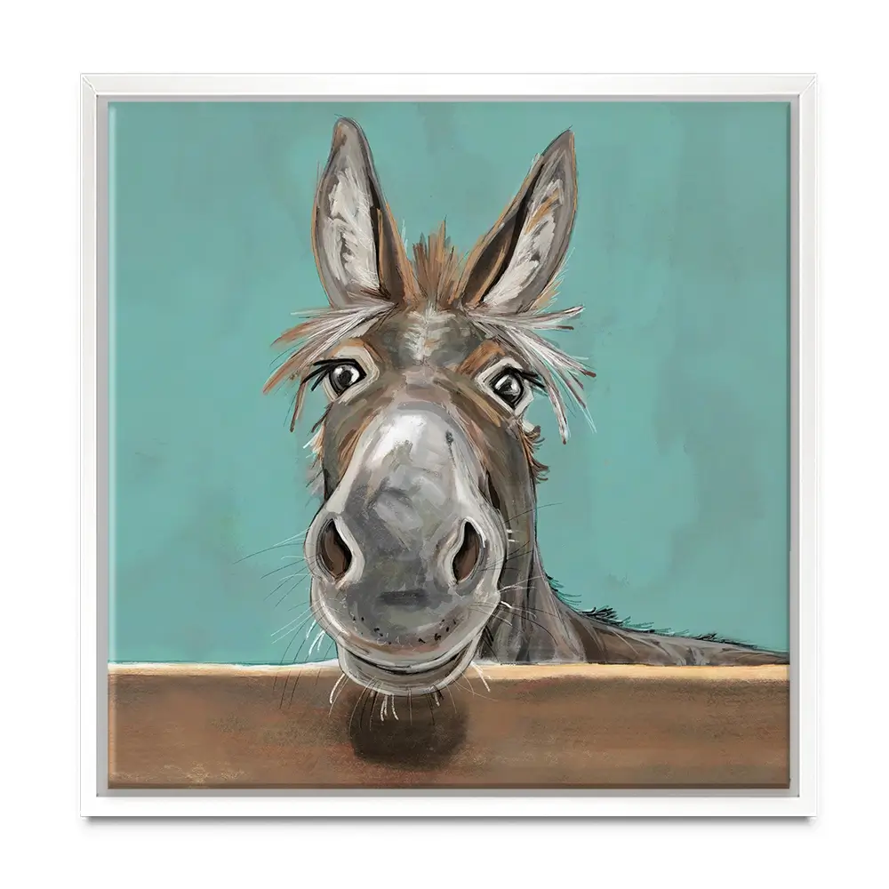 Happy Donkey Square Canvas Print Happy Donkey Square Canvas Print wall art product Independent