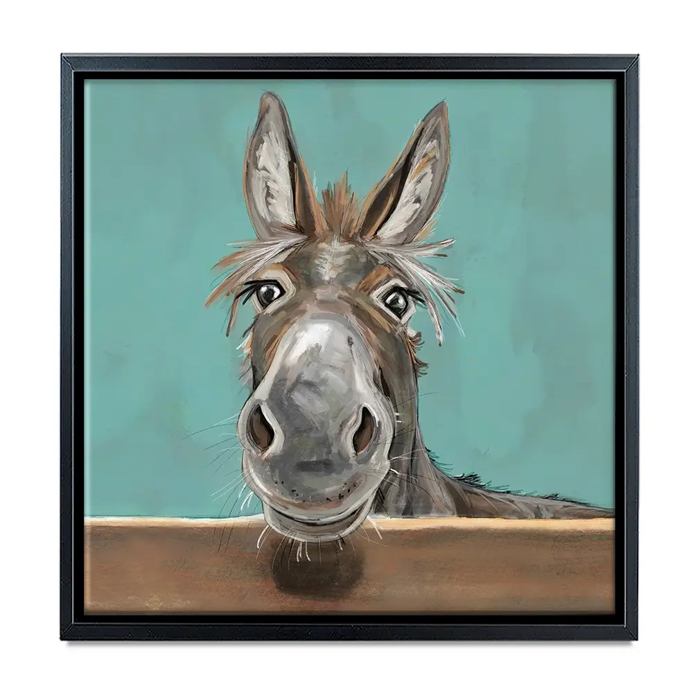 Happy Donkey Square Canvas Print Happy Donkey Square Canvas Print wall art product Independent