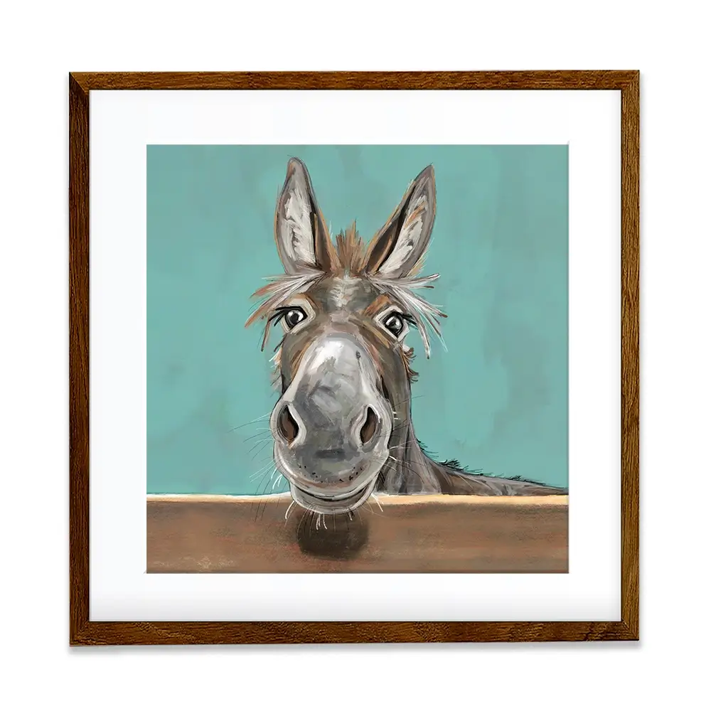 Happy Donkey Square Framed Art Print Happy Donkey Square Framed Art Print wall art product Independent