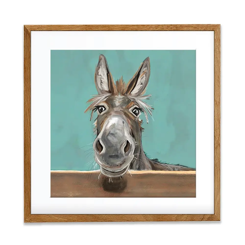 Happy Donkey Square Framed Art Print Happy Donkey Square Framed Art Print wall art product Independent