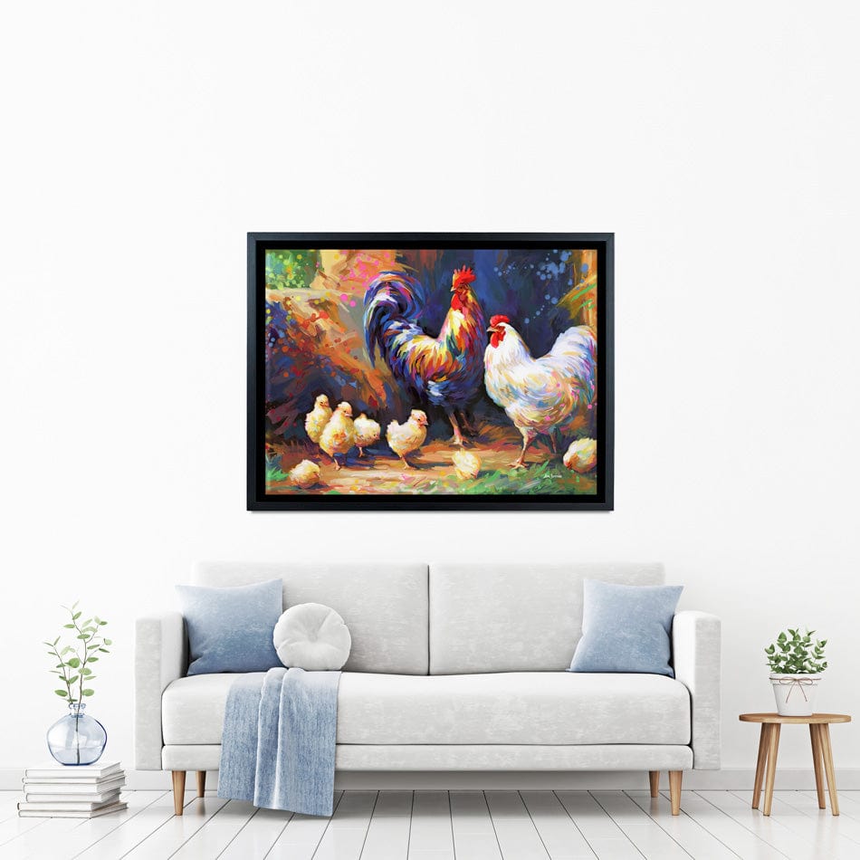 Happy Farmyard Family Canvas Print wall art product Leon Devenice