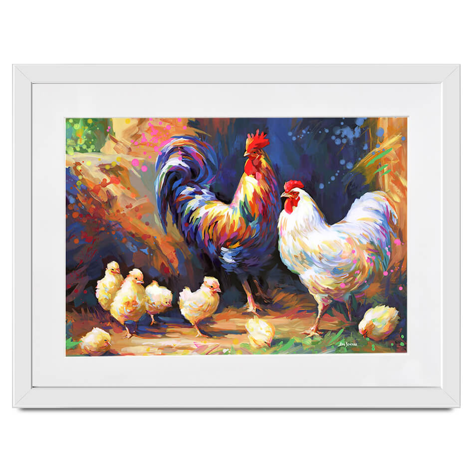 Happy Farmyard Family Framed Art Print Happy Farmyard Family Framed Art Print wall art product Leon Devenice