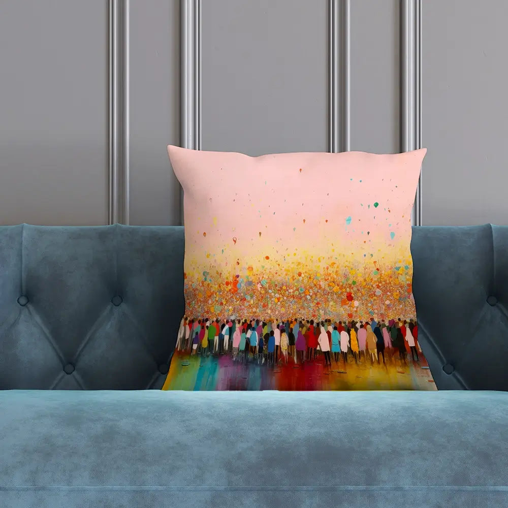 Happy Humans Cushion Happy Humans Cushion wall art product Art Print Shop