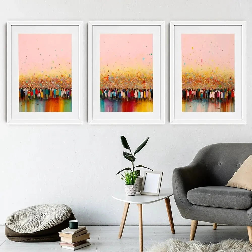 Happy Humans Framed Art Print Trio Happy Humans Framed Art Print Trio wall art product Treechild