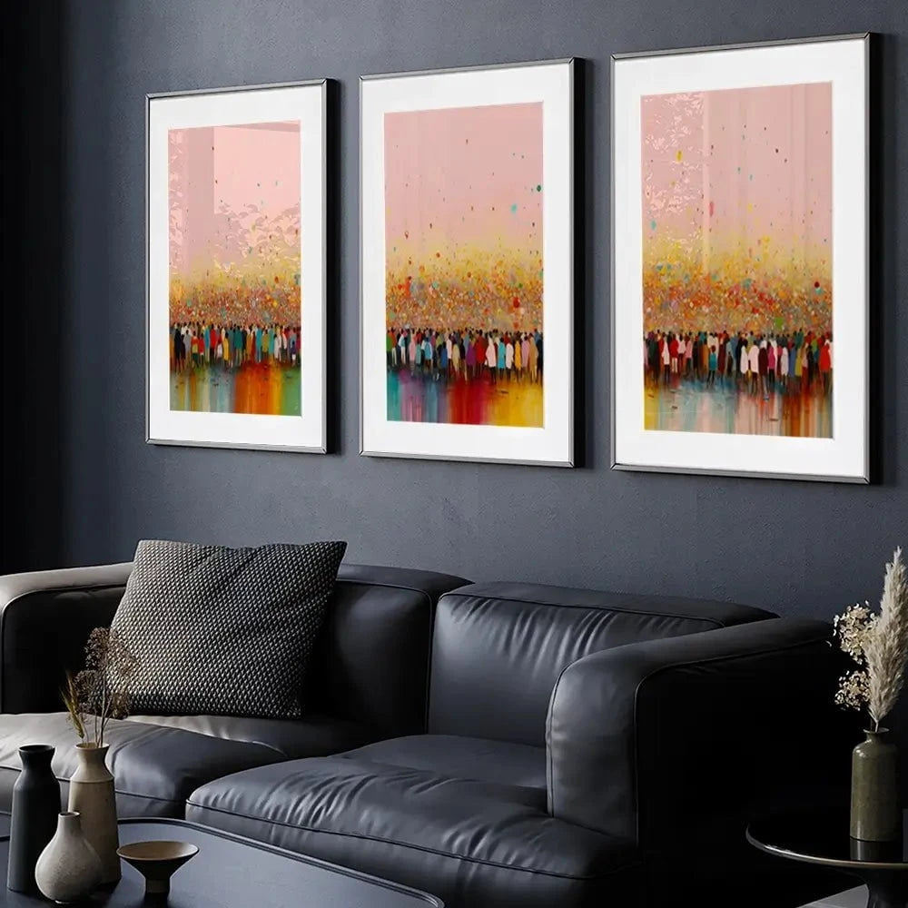 Happy Humans Framed Art Print Trio Happy Humans Framed Art Print Trio wall art product Treechild