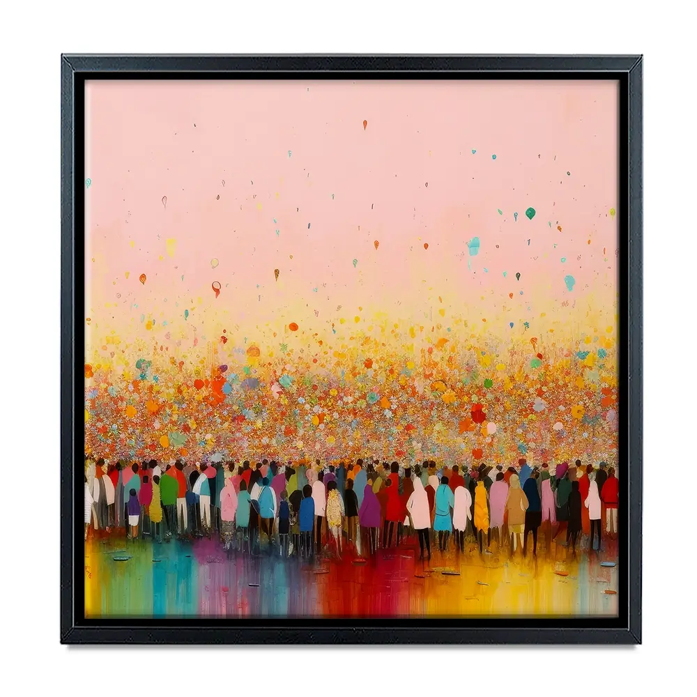 Happy Humans Square Canvas Print Happy Humans Square Canvas Print wall art product Art Print Shop