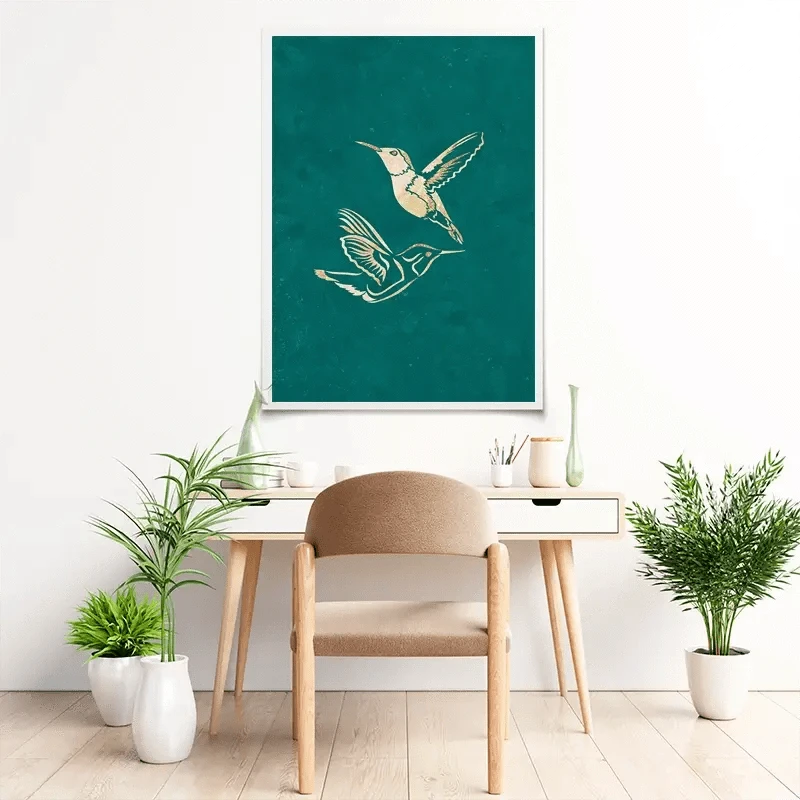 Happy Hummingbirds Art Print Happy Hummingbirds Art Print wall art product Sarah Manovski