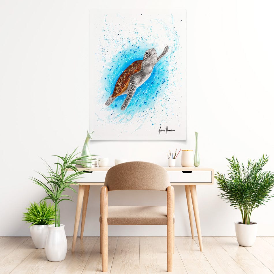 Happy Sea Turtle Art Print wall art product Ashvin Harrison