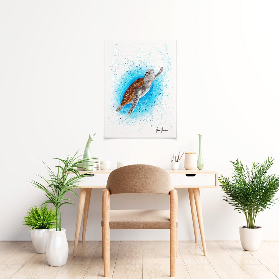 Happy Sea Turtle Art Print wall art product Ashvin Harrison
