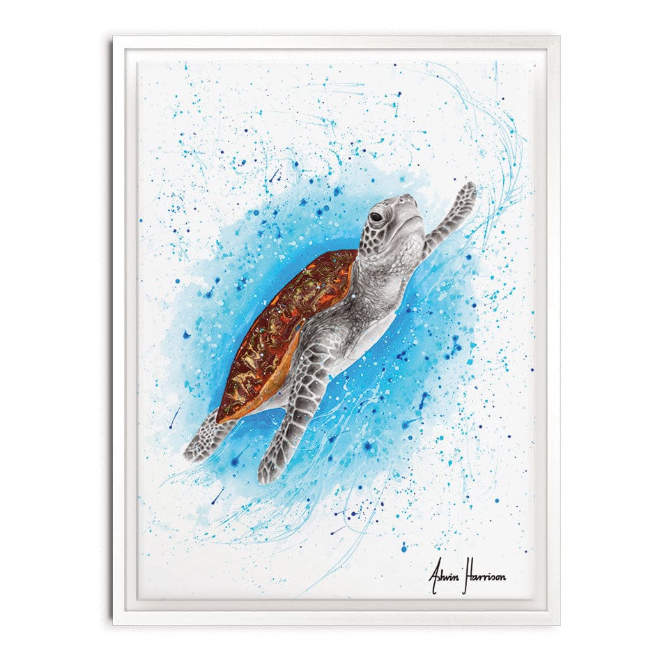 Happy Sea Turtle Canvas Print wall art product Ashvin Harrison