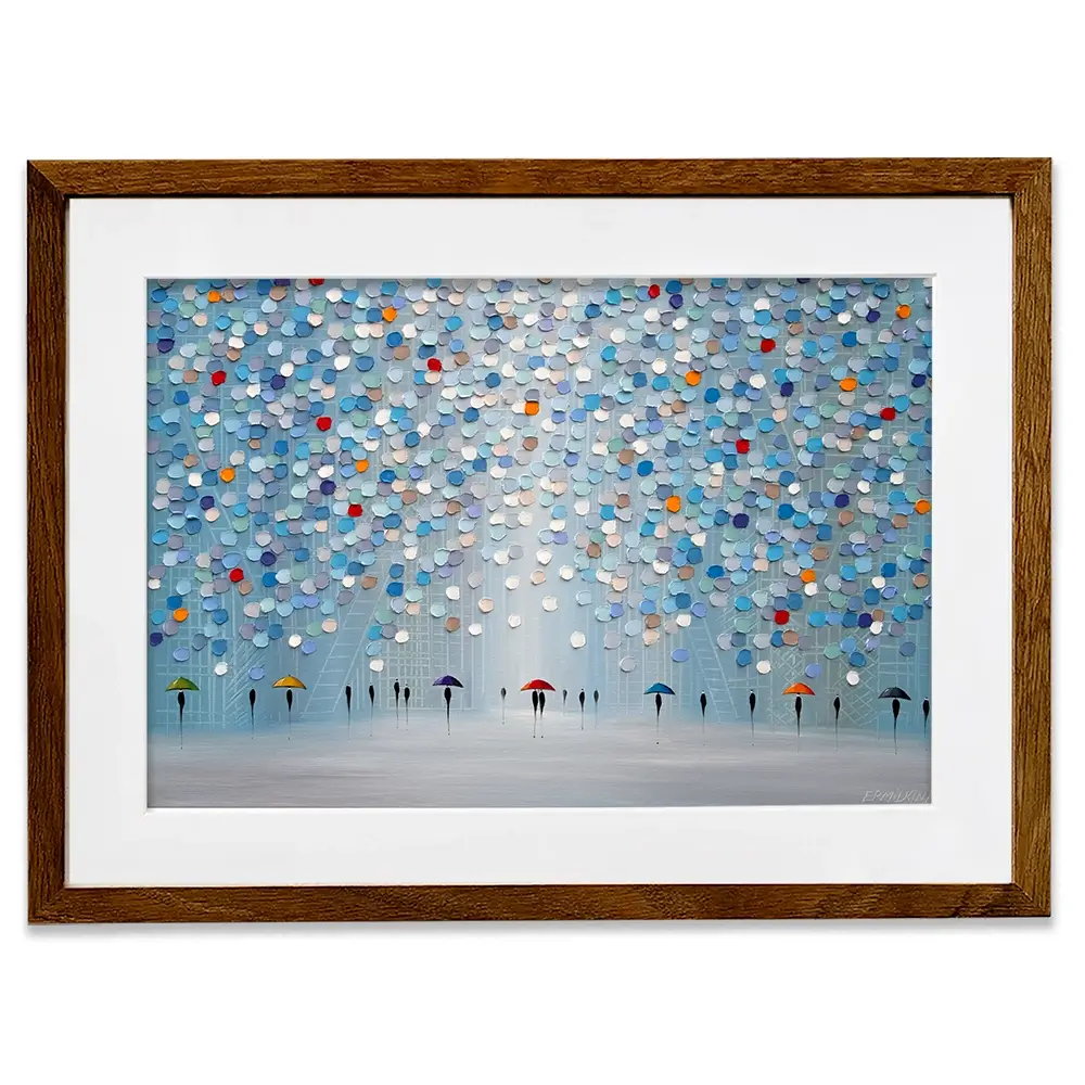 Happy Sunny Rain Framed Art Print Happy Sunny Rain Framed Art Print wall art product Ekaterina Ermilkina