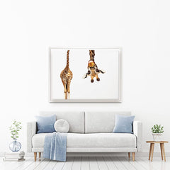 Happy Upside Down Giraffe Canvas Print wall art product Sergey Novikov / Shutterstock