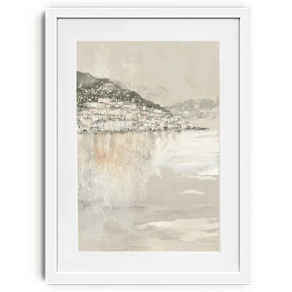 Harbour Boats At Dawn Framed Art Print Harbour Boats At Dawn Framed Art Print wall art product Chromatic Storm Studio