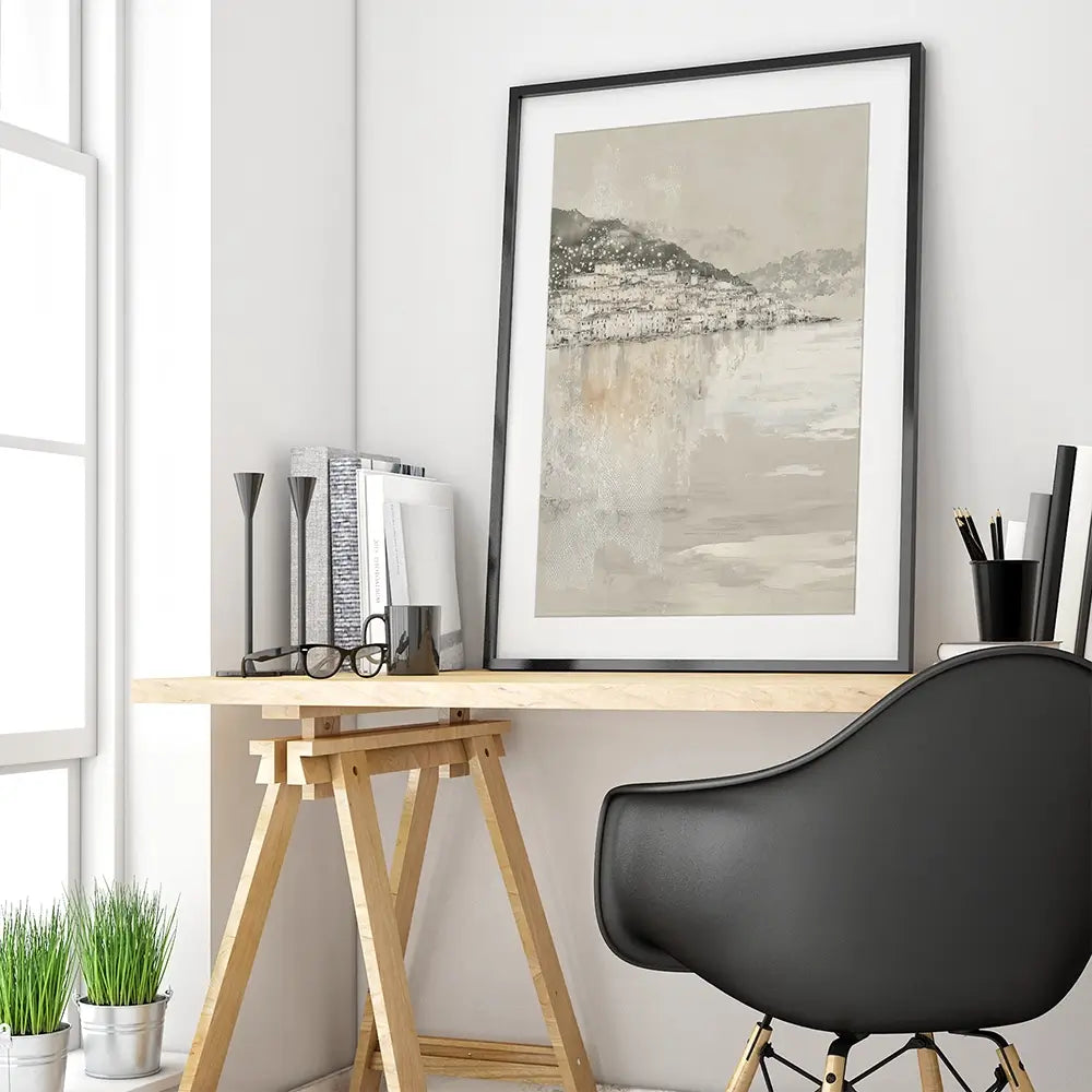 Harbour Boats At Dawn Framed Art Print Harbour Boats At Dawn Framed Art Print wall art product Chromatic Storm Studio