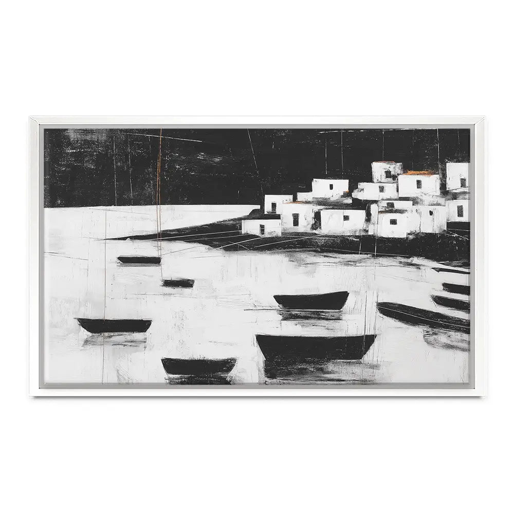 Harbour Night Moorings Canvas Print Harbour Night Moorings Canvas Print wall art product Chromatic Storm Studio