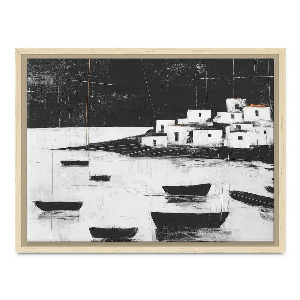 Harbour Night Moorings Canvas Print Harbour Night Moorings Canvas Print wall art product Chromatic Storm Studio