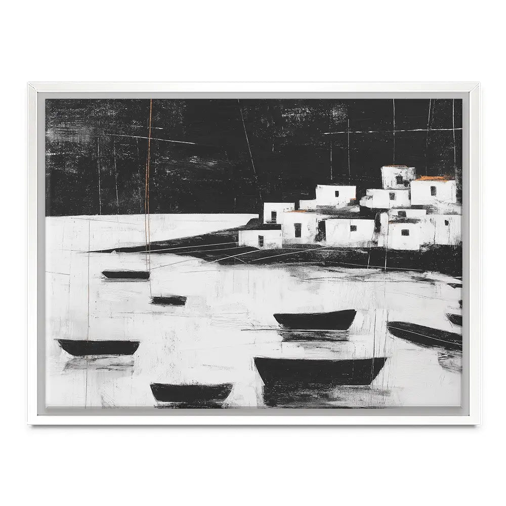 Harbour Night Moorings Canvas Print Harbour Night Moorings Canvas Print wall art product Chromatic Storm Studio