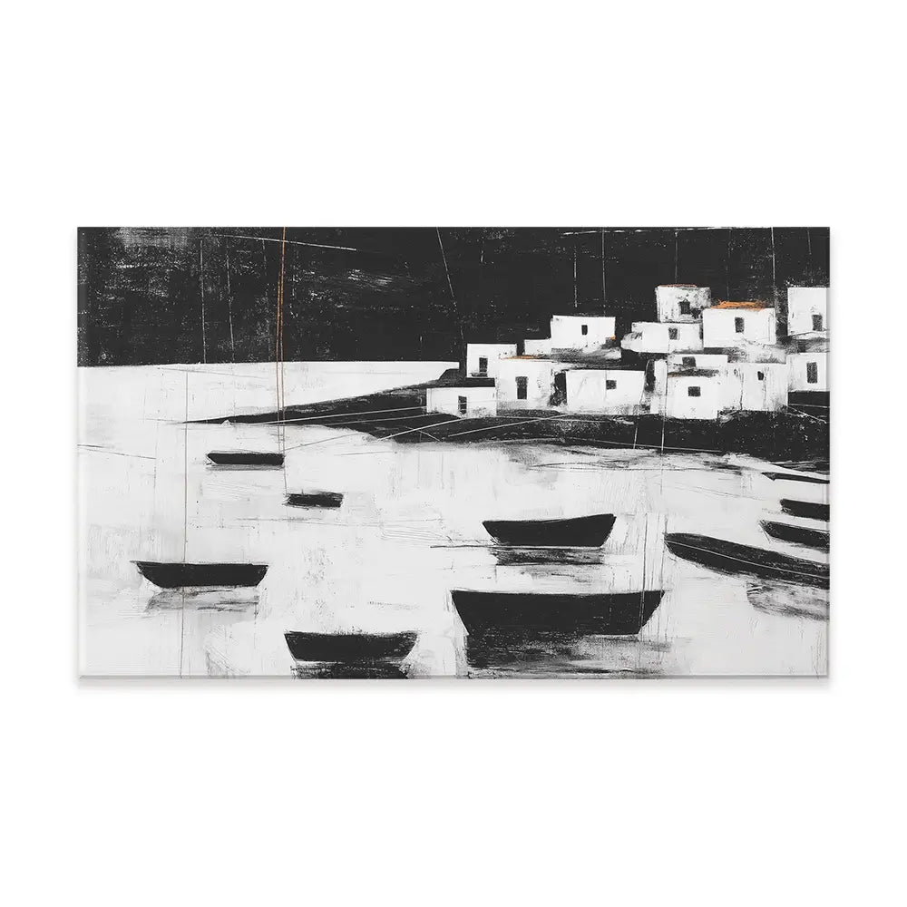 Harbour Night Moorings Canvas Print Harbour Night Moorings Canvas Print wall art product Chromatic Storm Studio