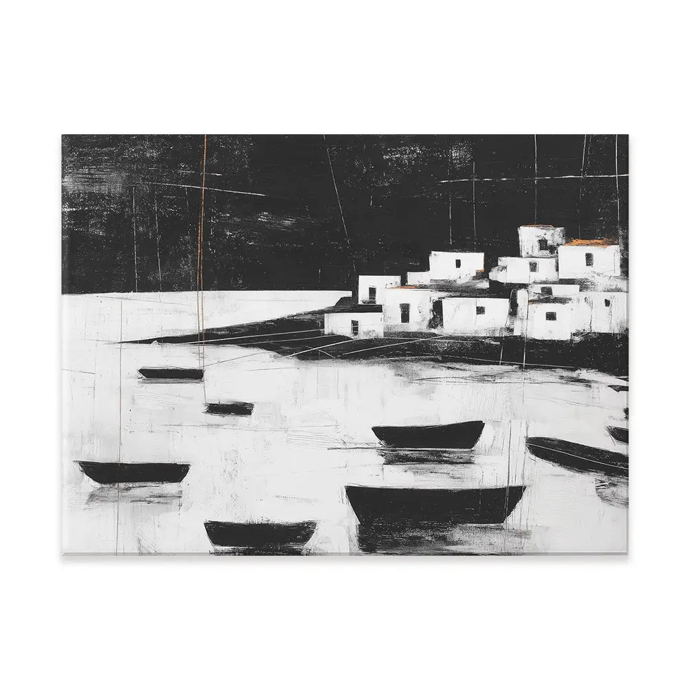 Harbour Night Moorings Canvas Print Harbour Night Moorings Canvas Print wall art product Chromatic Storm Studio