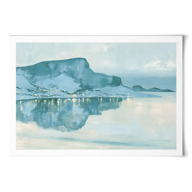 Harbour Village With Reflection Art Print Harbour Village With Reflection Art Print wall art product Chromatic Storm Studio